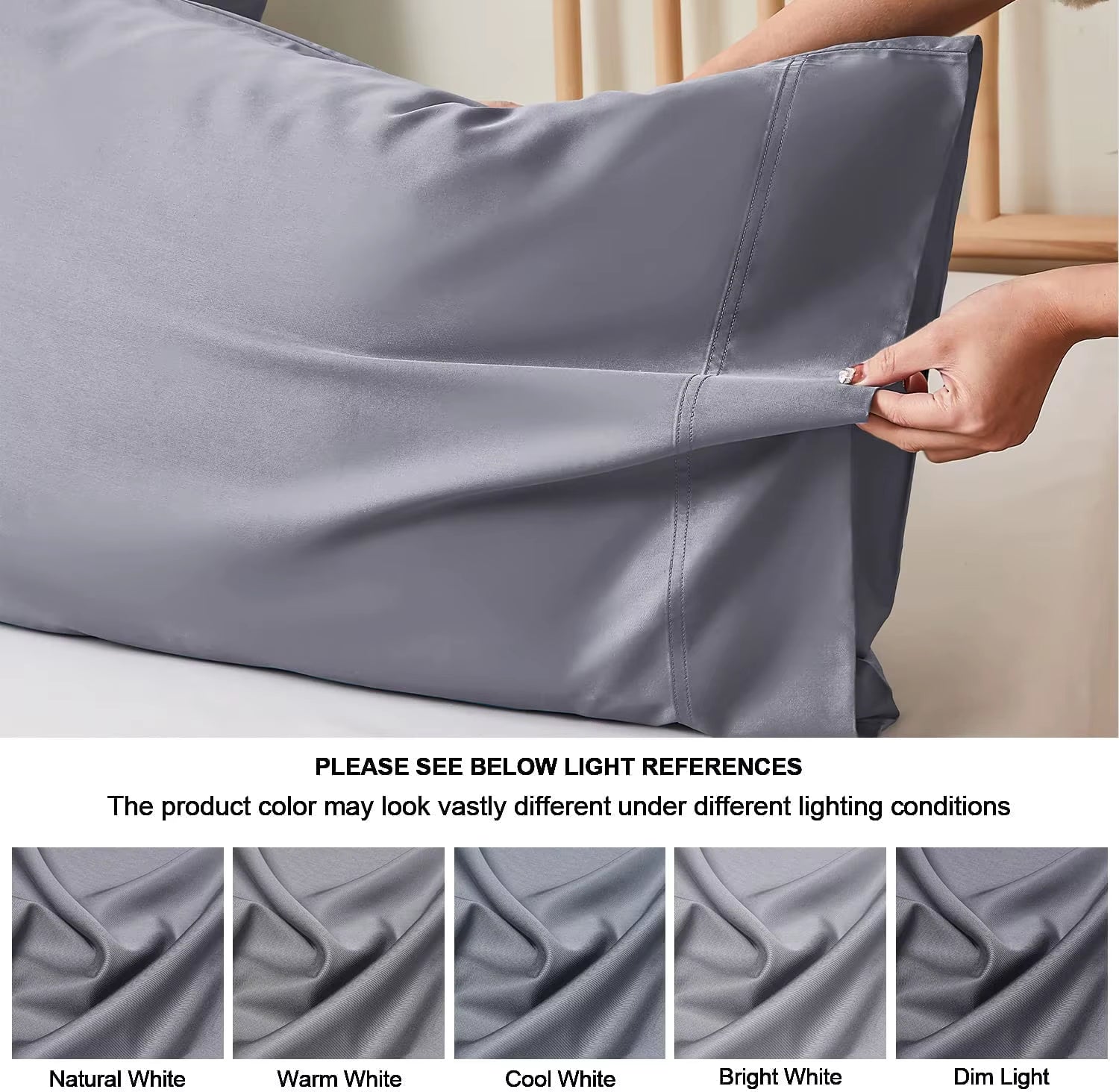100% Bamboo Breathable Cooling Pillow Cases Breathable and Ultra Soft Envelope Pillowcases